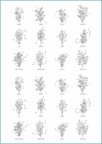 Tatuaże tymczasowe horoscope tattoo flowers