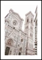 Plakat fasada Katedry Santa Maria del Fiore z białym marginesem