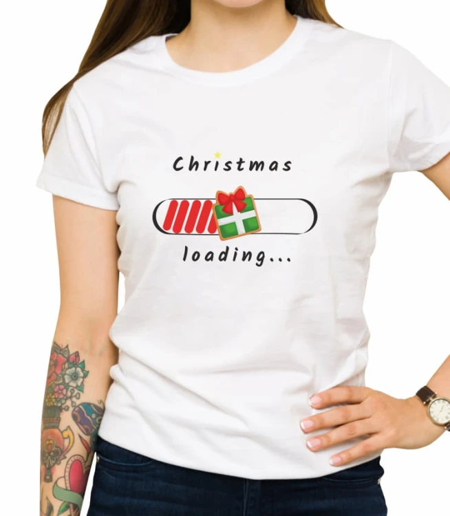 Biała damska koszulka christmas loading