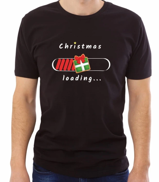 Czarna męska koszulka christmas loading
