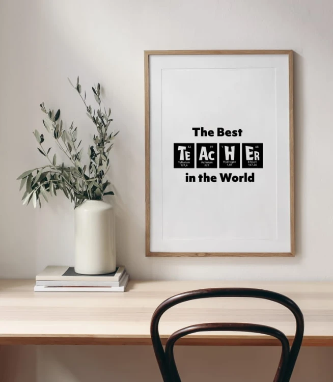 Plakat the best teacher najlepszy nauczyciel