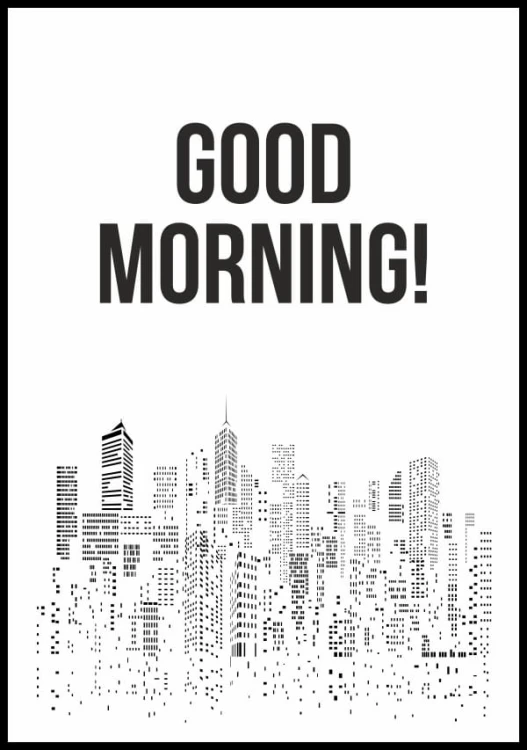 Biały plakat z tekstem good morning