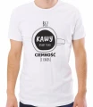 Biała męska koszulka bez kawy ciemność i chaos