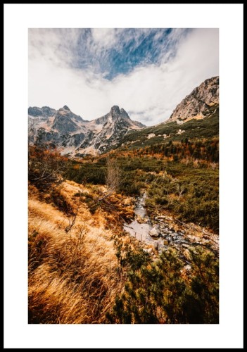 Plakat Tatry wysokie na Słowacji z białym marginesem