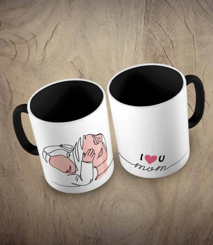 Kubek I love you mom - wizualizacja dwustronna