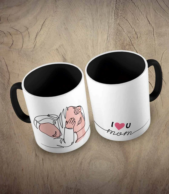 Kubek I love you mom - wizualizacja dwustronna
