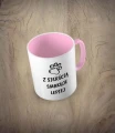 Różowy kubek  z sierścią smakuje lepiej