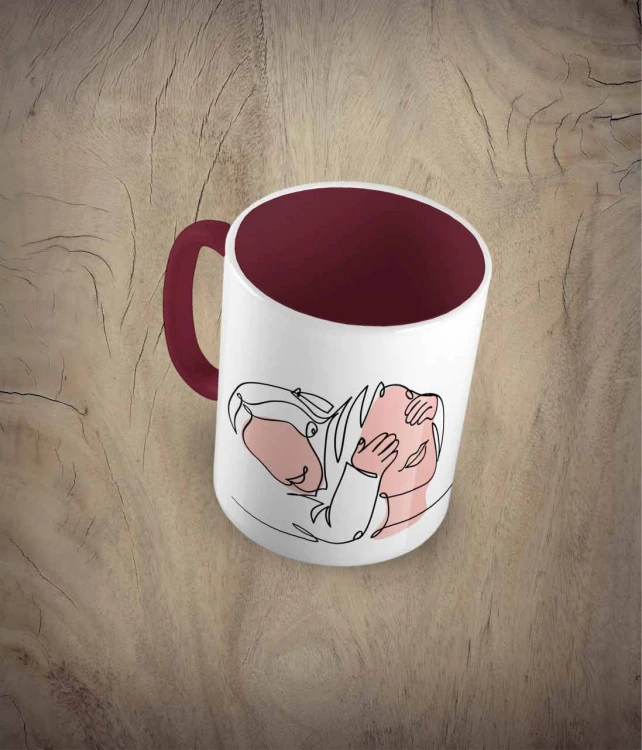 Kubek I love you mom - bordowy