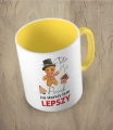 Żółty kubek tata jest jak piernik