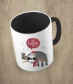 Czarny kubek christmas coffee time sloth