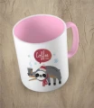 Różowy kubek christmas coffee time sloth