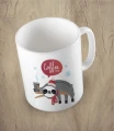 Biały kubek christmas coffee time sloth