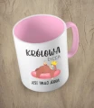 Różowy kubek królowa życia jest tylko jedna