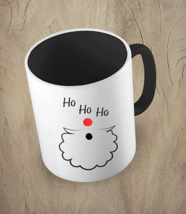 Czarny kubek ho ho ho broda