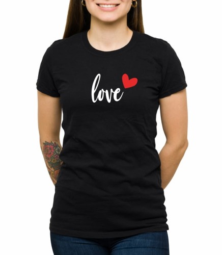 Czarna damska koszulka love 01