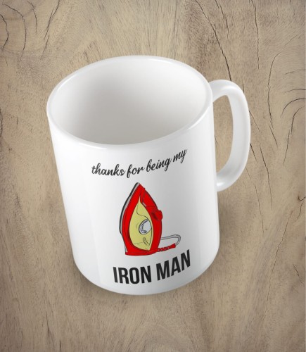 Biały kubek my iron man