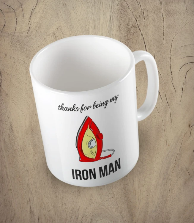 Biały kubek my iron man
