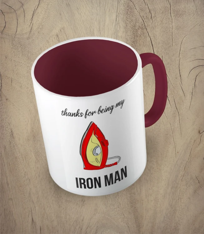 Bordowy kubek my iron man