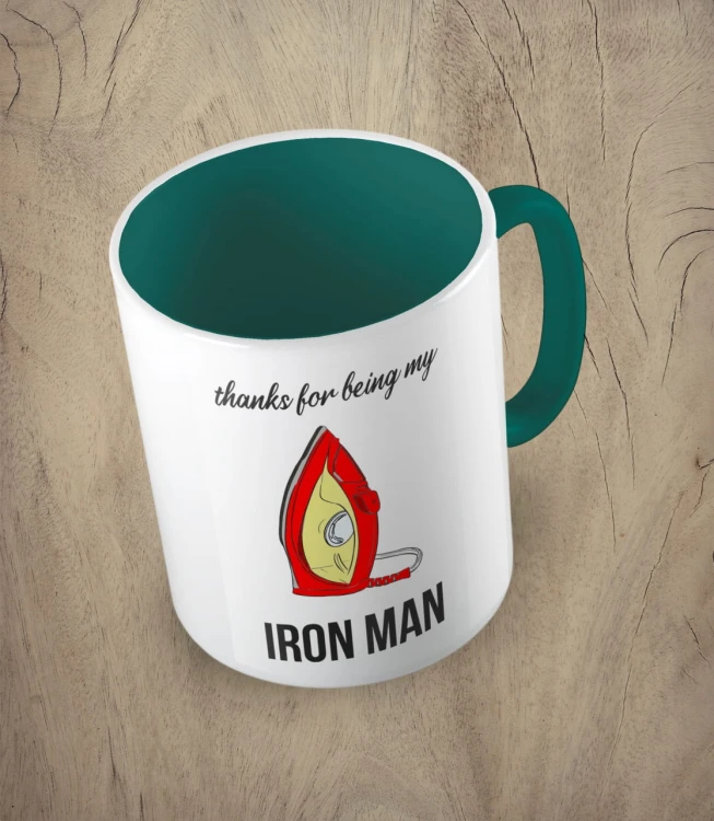 Ciemnozielony kubek my iron man