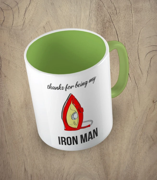Jasnozielony kubek my iron man