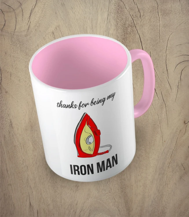 Różowy kubek my iron man