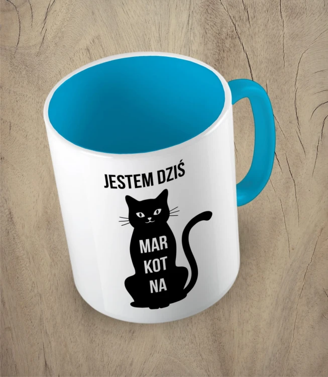 Błękitny kubek jestem dziś markotna