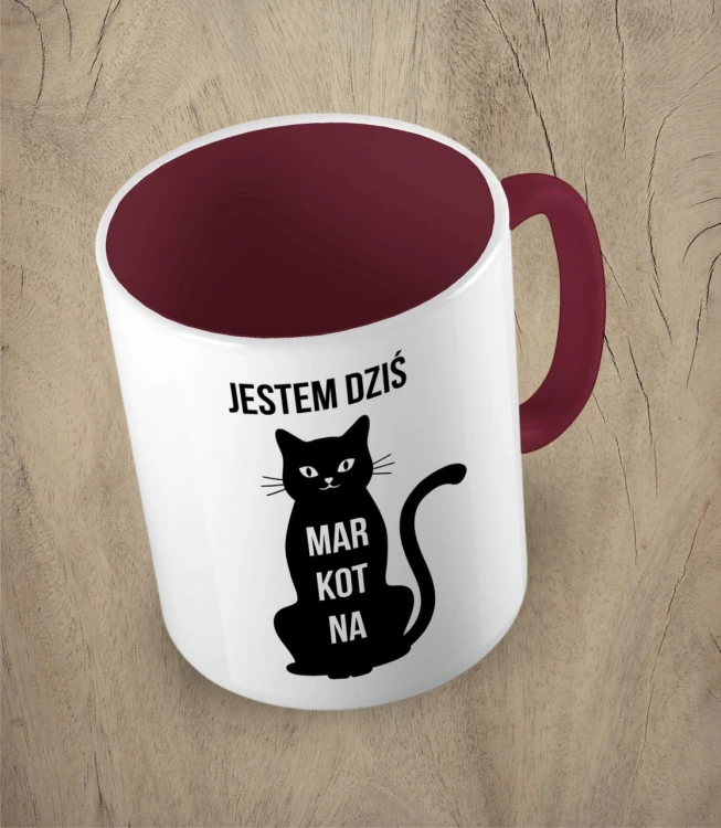 Bordowy kubek jestem dziś markotna