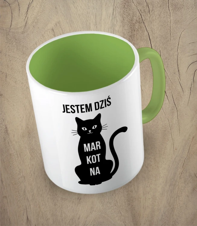 Jasnozielony kubek jestem dziś markotna