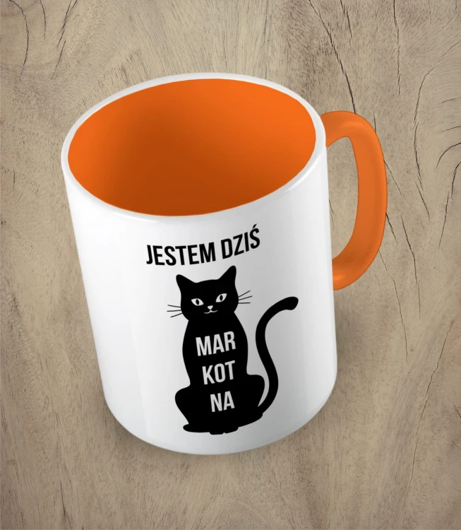 Pomarańczowy kubek jestem dziś markotna