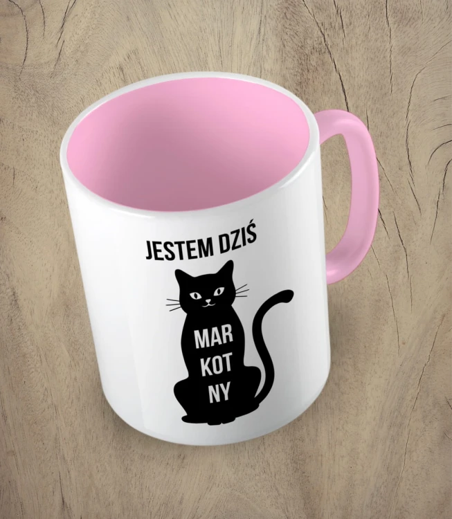 Różowy kubek jestem dziś markotny