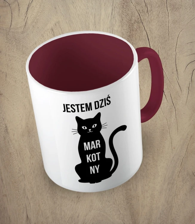 Bordowy kubek jestem dziś markotny