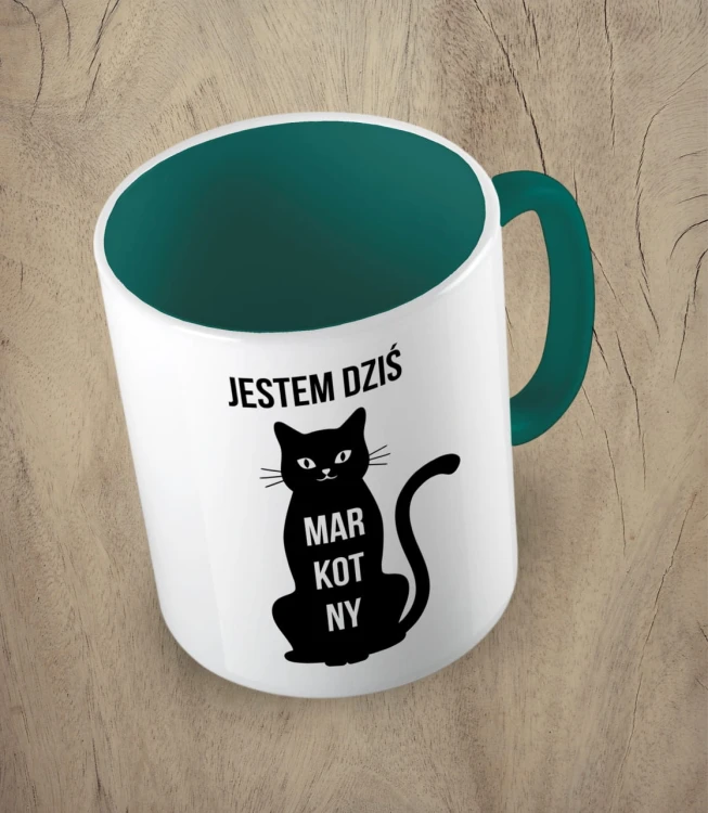 Ciemnozielony kubek jestem dziś markotny