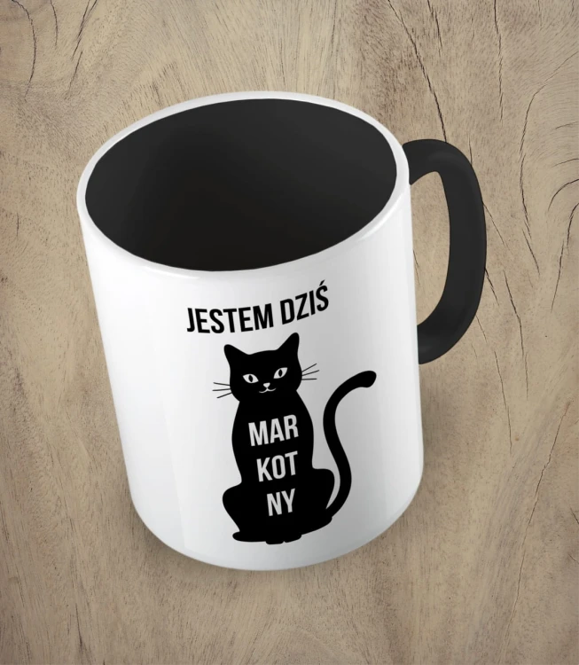 Czarny kubek jestem dziś markotny