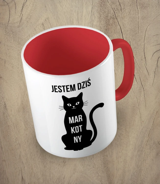 Czerwony kubek jestem dziś markotny