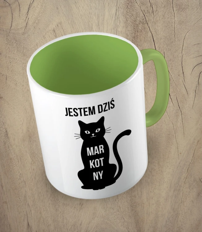 Jasnozielony kubek jestem dziś markotny