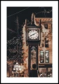 Plakat zegar parowy w Gastown z białym marginesem