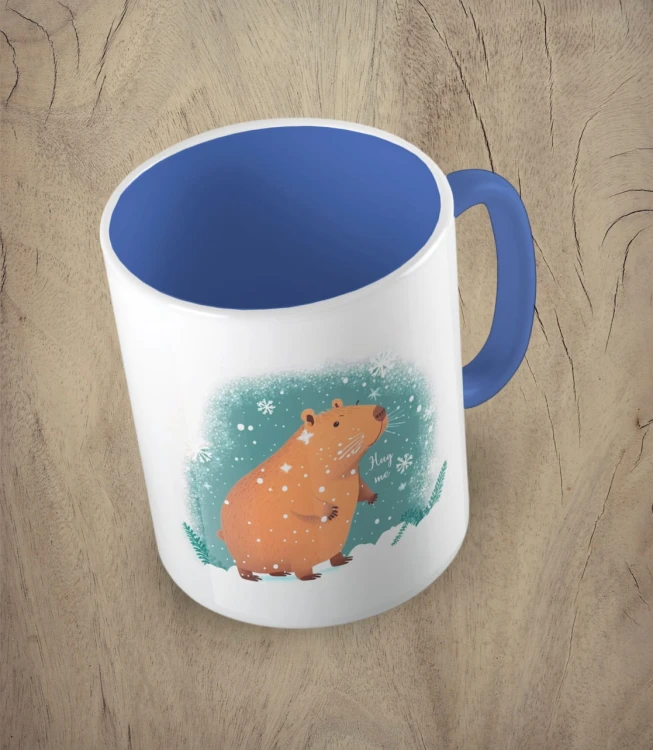 Niebieski kubek snowy capibara