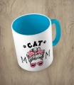 Błękitny kubek cat mom