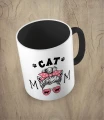 Czarny kubek cat mom
