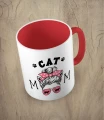 Czerwony kubek cat mom