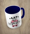 Granatowy kubek cat mom
