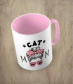 Różowy kubek cat mom