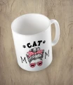 Biały kubek cat mom