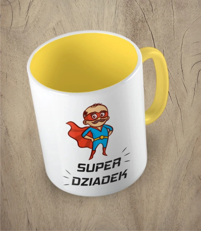Żółty kubek super dziadek