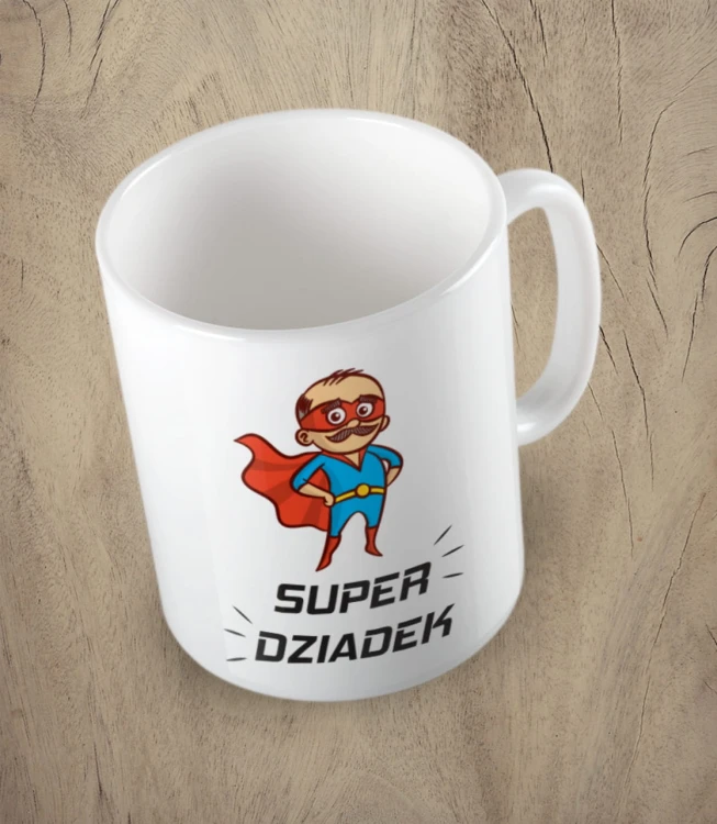 Biały kubek super dziadek
