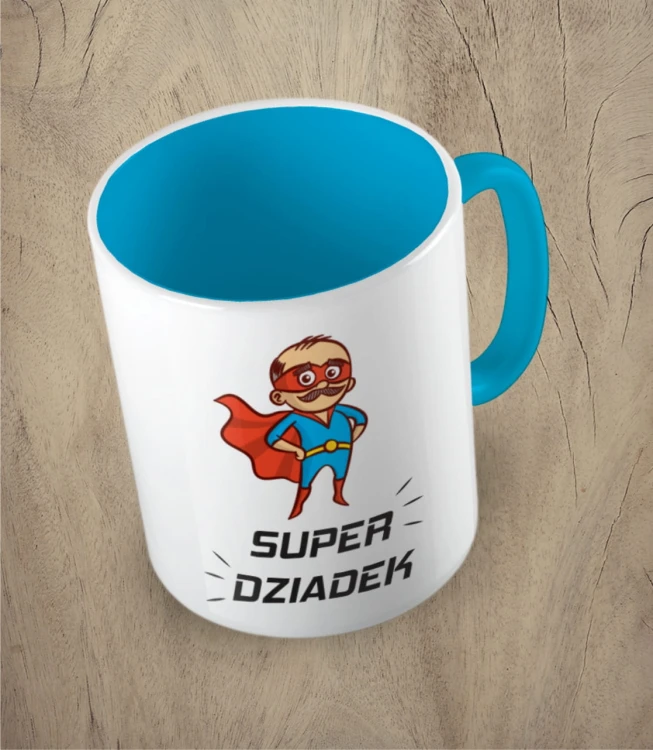 Błękitny kubek super dziadek