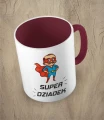 Bordowy kubek super dziadek