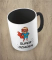Czarny kubek super dziadek