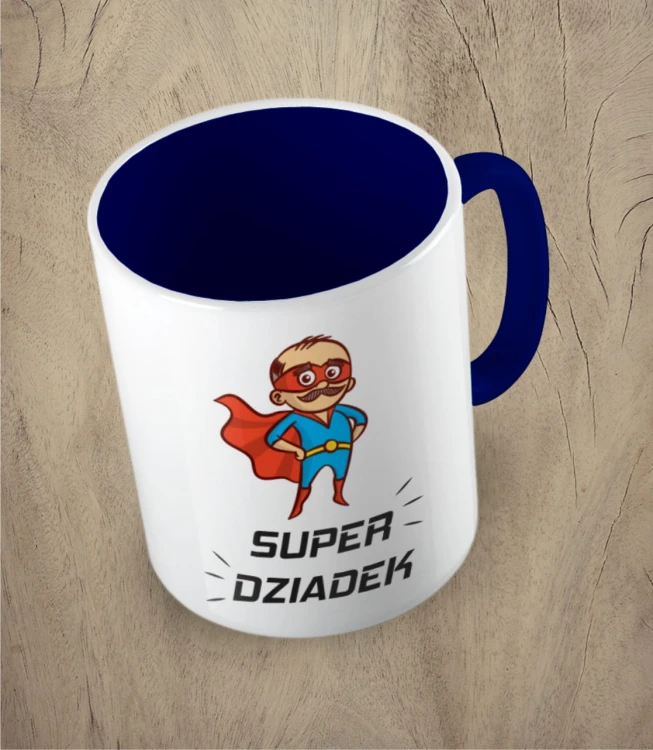 Granatowy kubek super dziadek