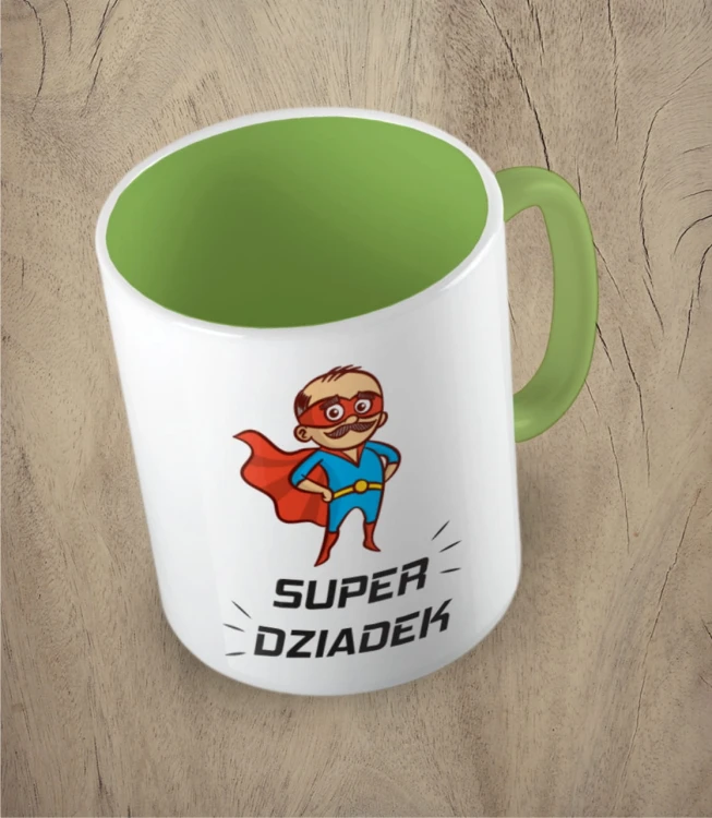 Jasnozielony kubek super dziadek